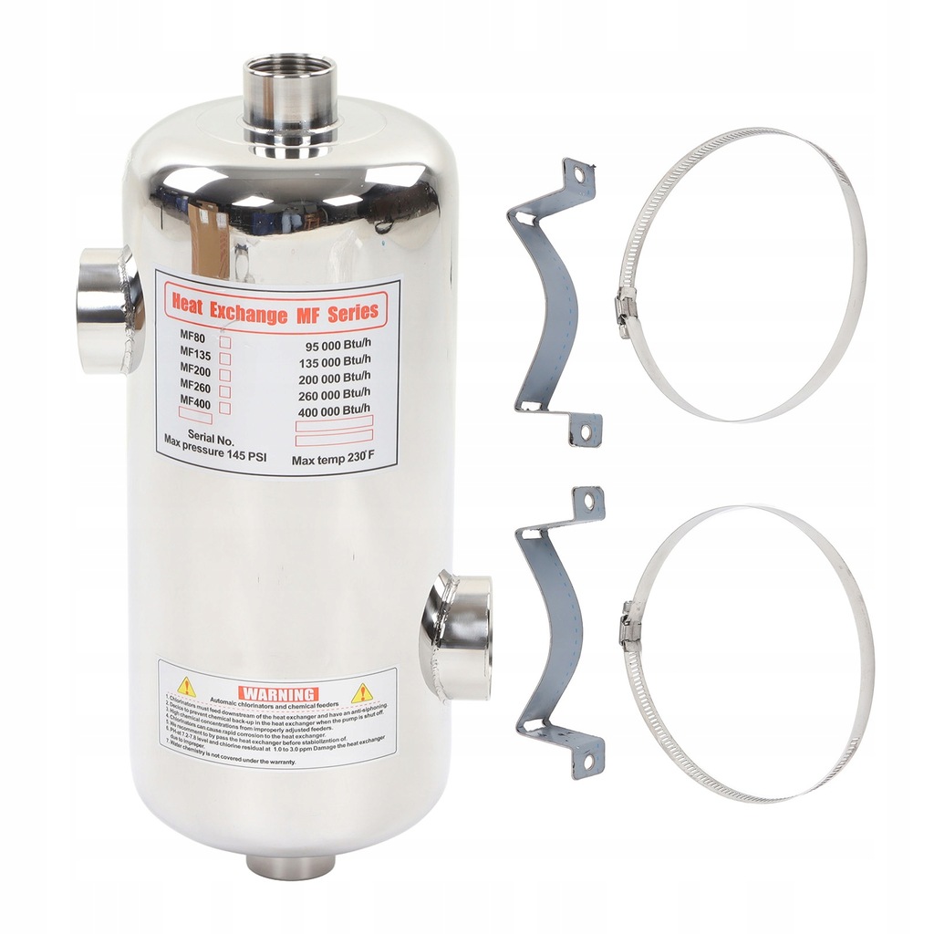 WYMIENNIK CIEPŁA BASENOWY MF135-40KW+AKCESORIA