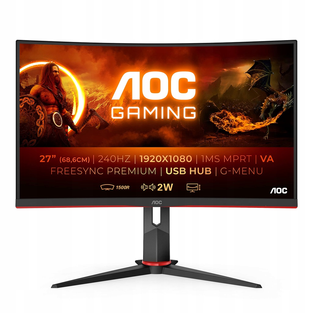 MONITOR LED AOC C27G2ZU/BK 27 " 1920 X 1080 P
