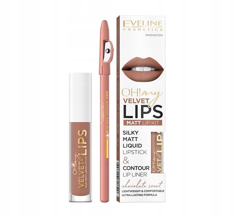 Eveline Cosmetics Oh! My Velvet Lips Liquid Matt Lip Kit zestaw matowa poma