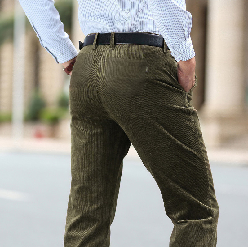 Spodnie Męskie Sztruksowe D&H oliwkowe