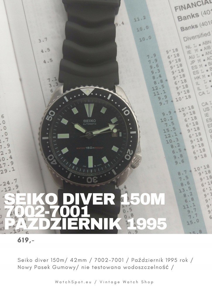Seiko Diver pre-SKX 7002-7001 Prod. 10/1995 r.