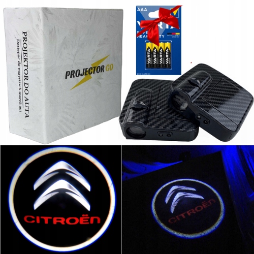 CITROEN ZESTAW POWITALNE LED LOGO 3D PROJEKTOR C1 C3 C4 C5 + GRATIS BATERIE