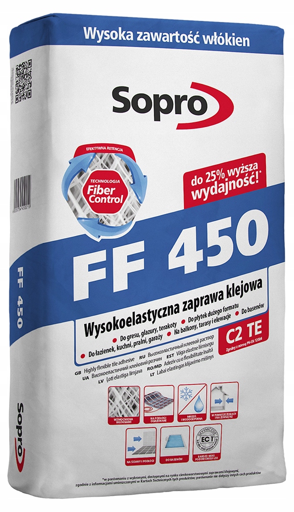 SOPRO klej FF450 do płytek WYSOKOELASTYCZNY 25kg