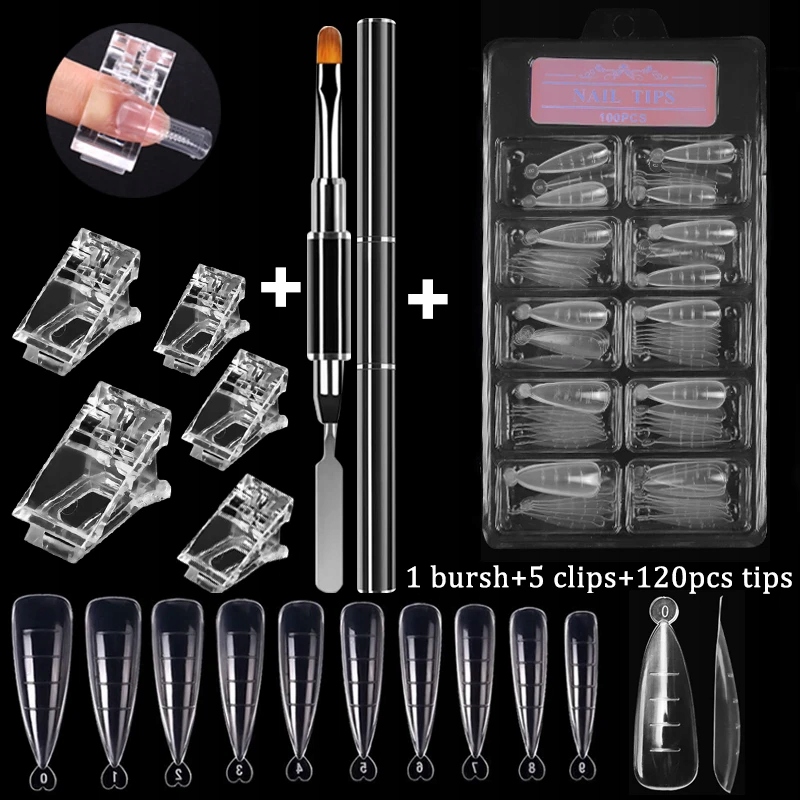 Nail Tips Tool Kit For Quick Building Full Cover E