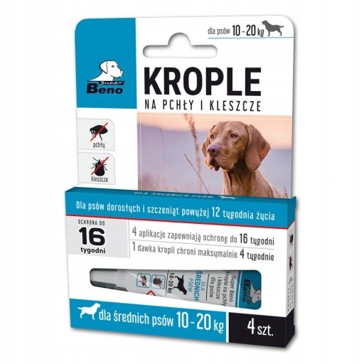 Krople na pchły i kleszcze pies 10-20kg 1szt