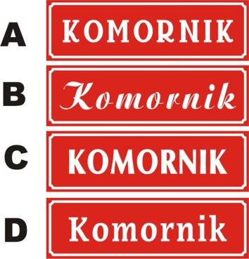 KOMORNIK - Tabliczka