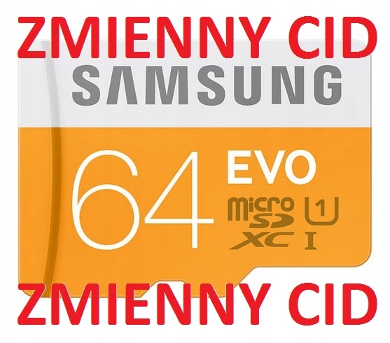 Karta Samsung SD MicroSD EVO 64GB zmienny CID NAVI