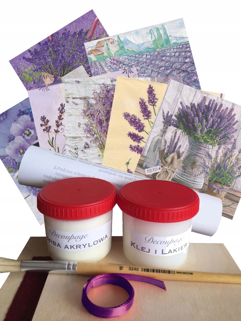 ZESTAW STARTOWY do decoupage LAWENDOWY 11750970354 oficjalne