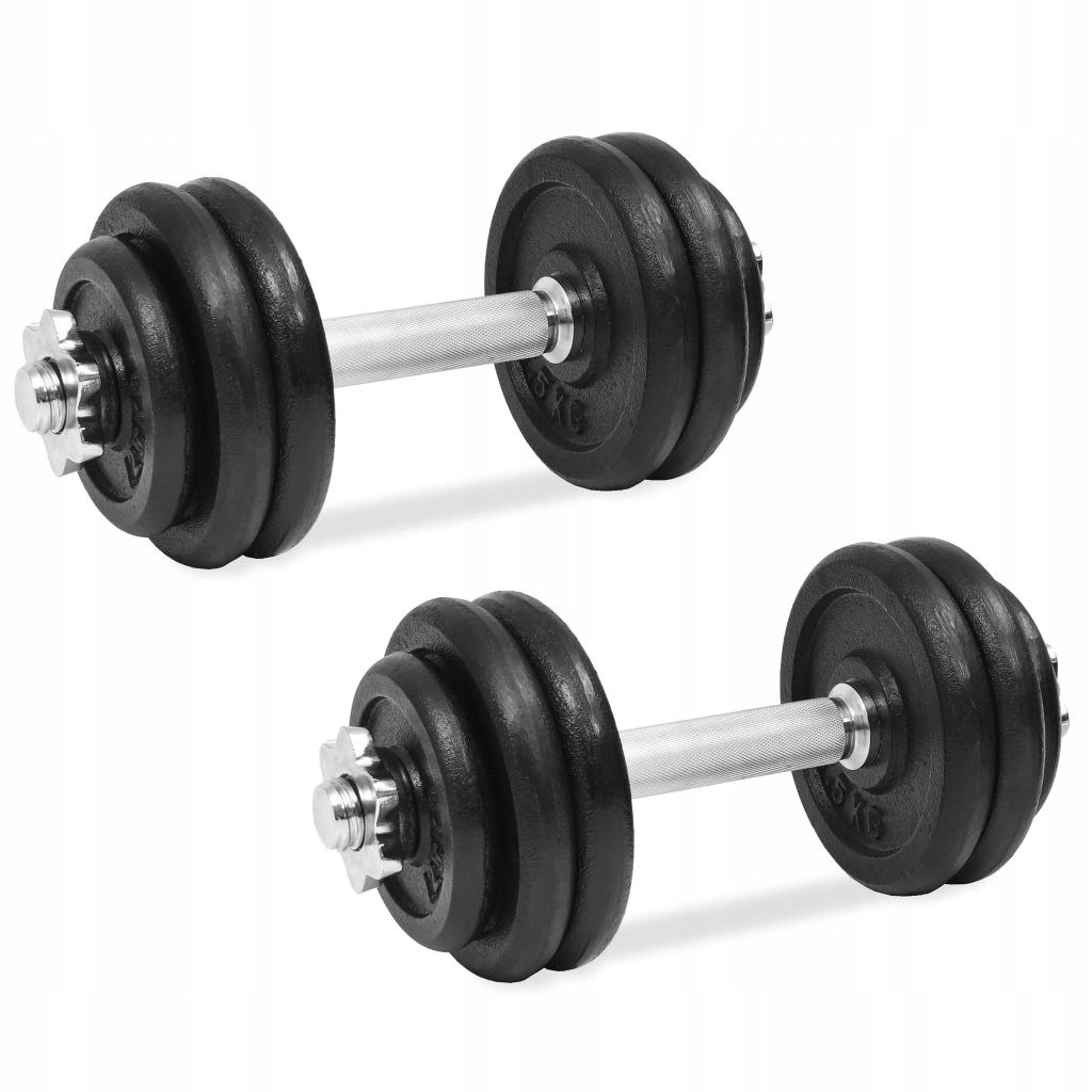 VidaXL 18-częściowy zestaw hantli, 30 kg, żeliwo
