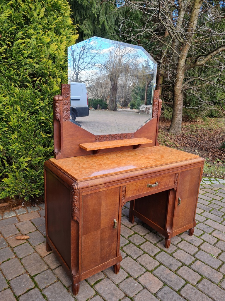 Secesyjna Toaletka z marmurowym blatem