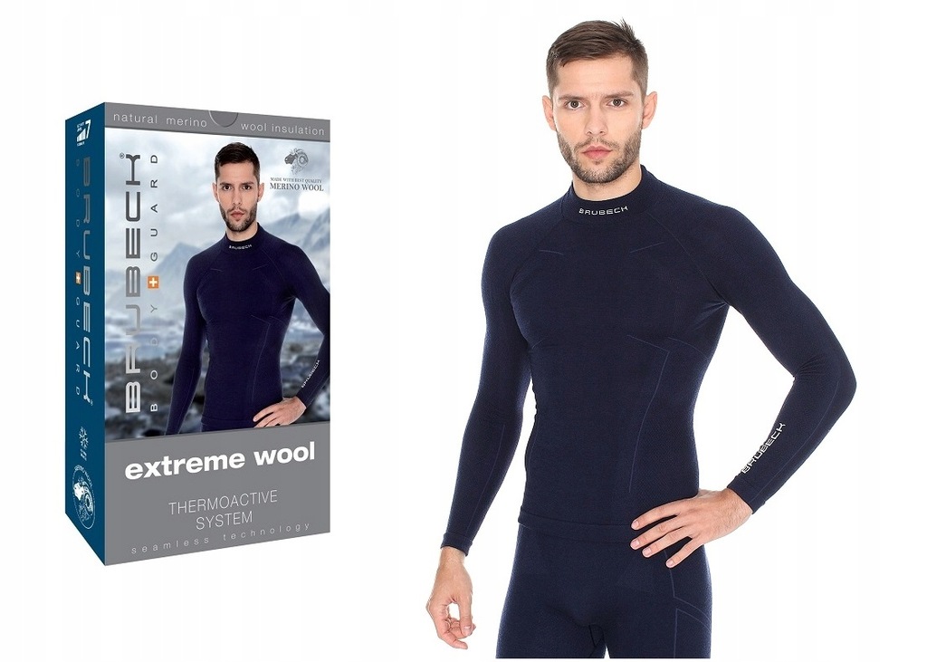 Brubeck MERINO EXTREME WOOL BLUZA TERMO na zimę -L