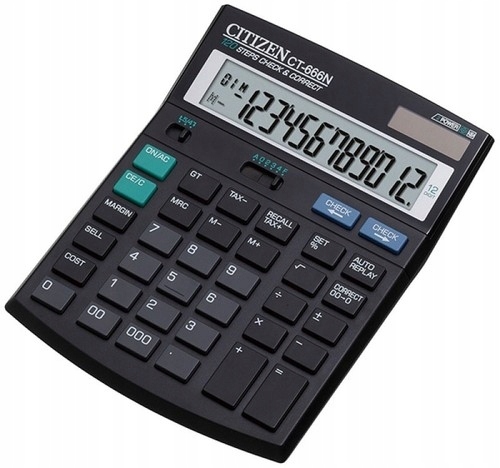 Kalkulator biurowy CITIZEN CT-666N 12-cyfrowy czar
