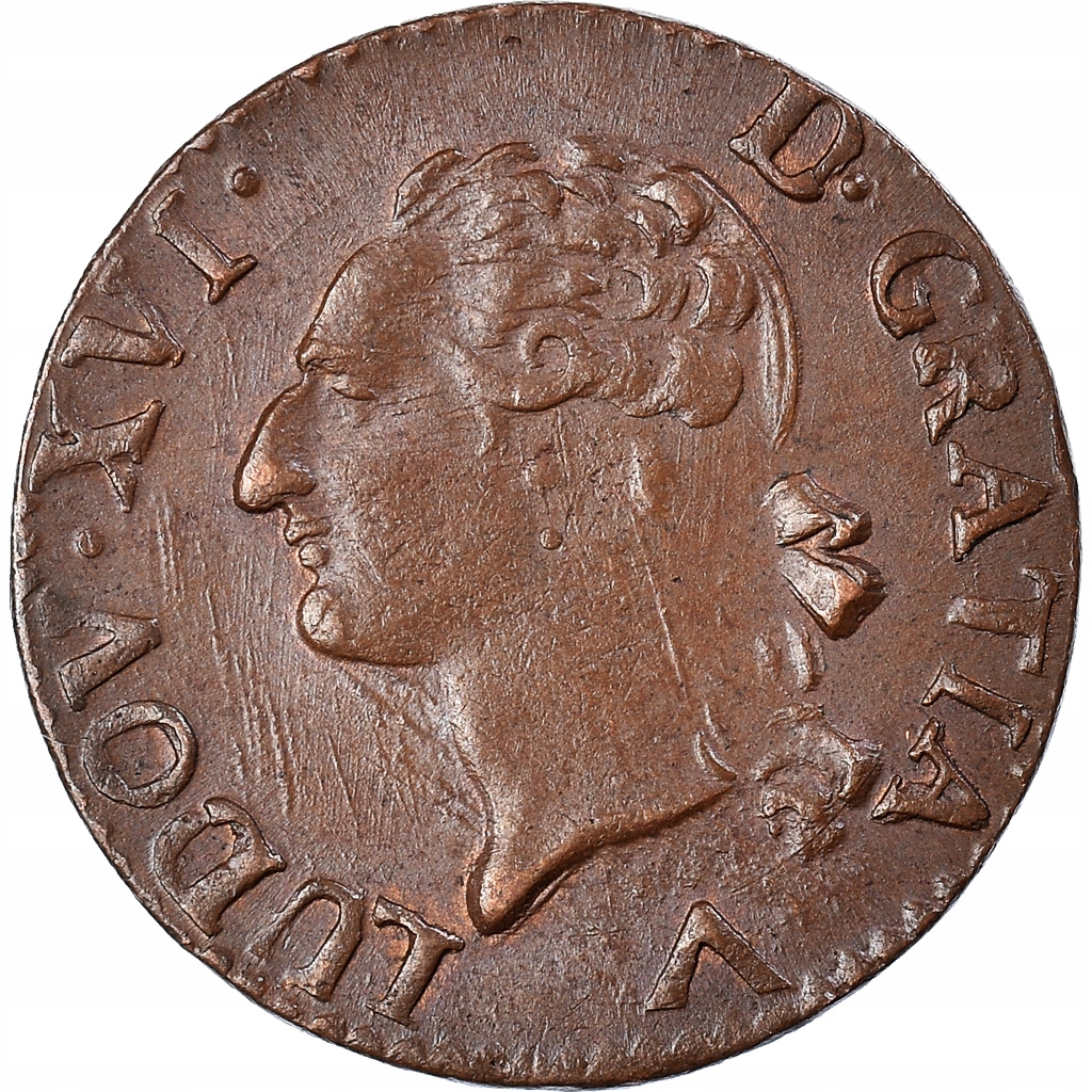 Moneta, Francja, Louis XVI, Liard, 1782, Lille, AU