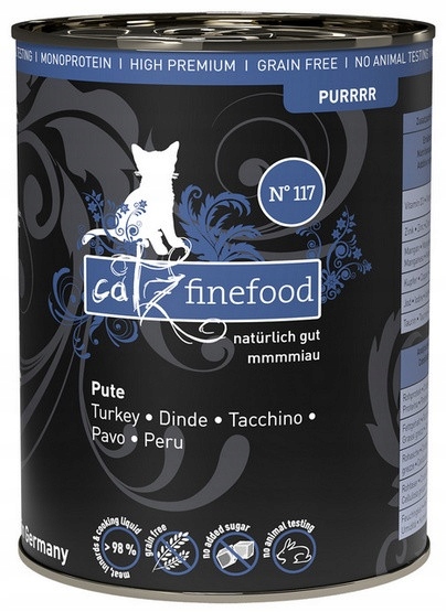 Mokra karma dla kota Catz Finefood Purrrr N.117 Indyk puszka 400g