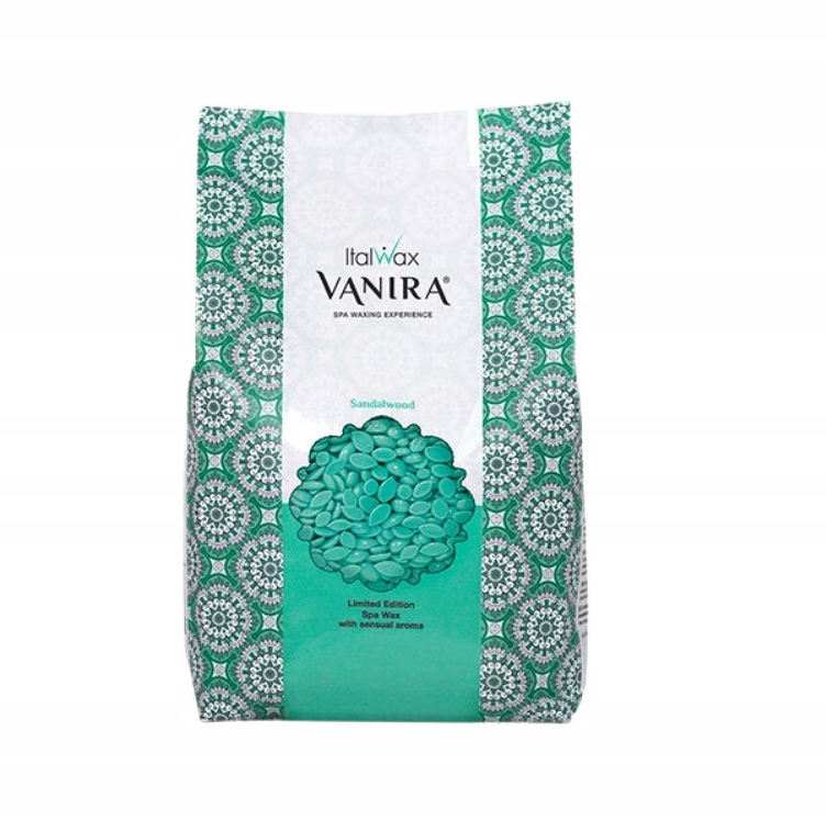 Wosk twardy ItalWax Vanira do depilacji w granulkach 1 kg, drzewo sandałowe