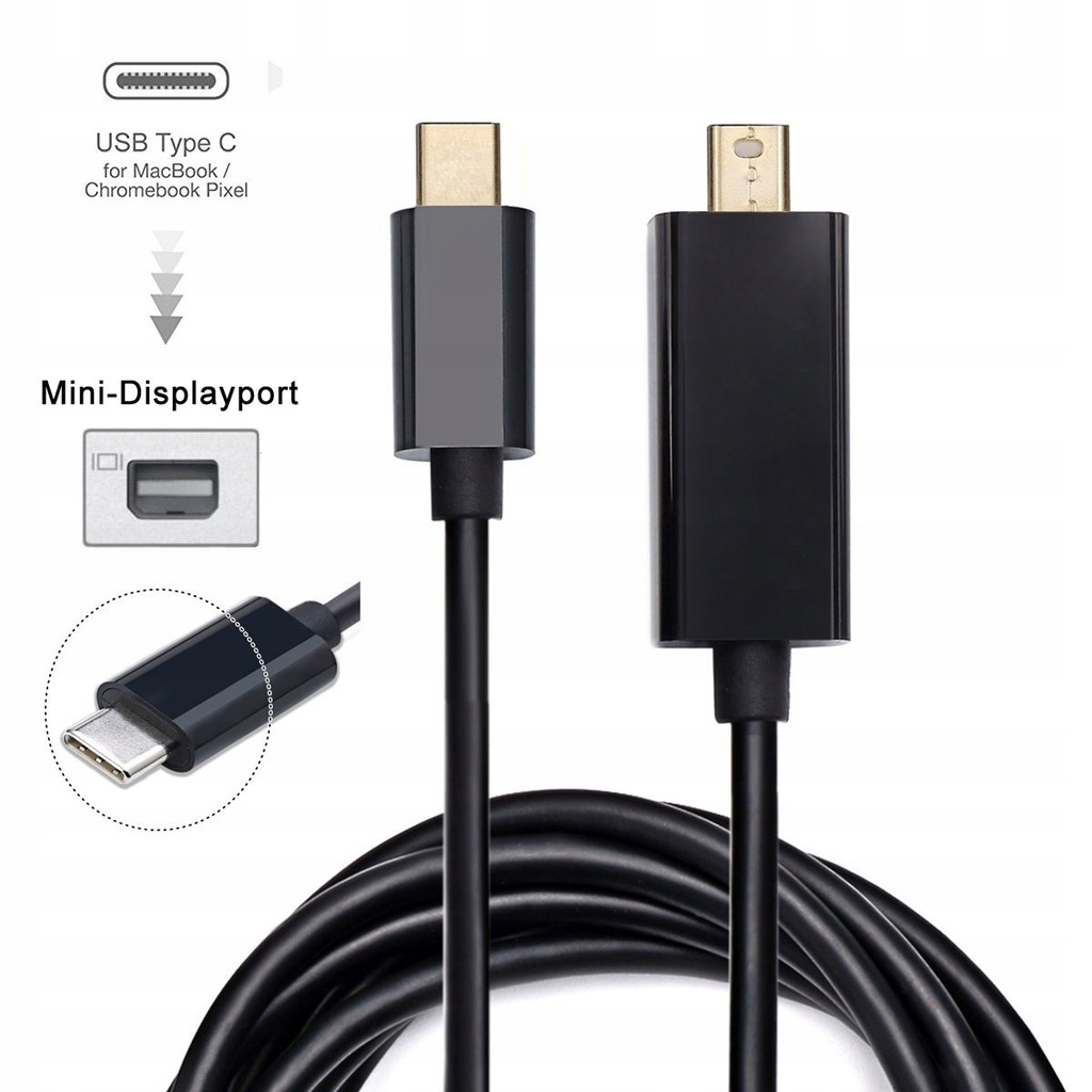 Купить Кабель USB Type C — mini DP DisplayPort 4K 3.1: отзывы, фото, характеристики в интерне-магазине Aredi.ru