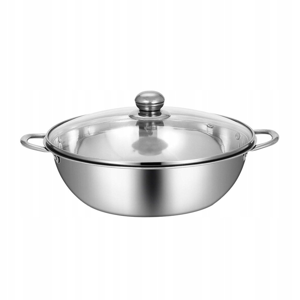 Hot Pot Pan Divided Hot Pots Dual Sided Dish Easily to 28cm 1 compartment