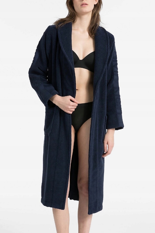 CK szlafrok granatowy UNISEX ROBE Calvin Klein M-L