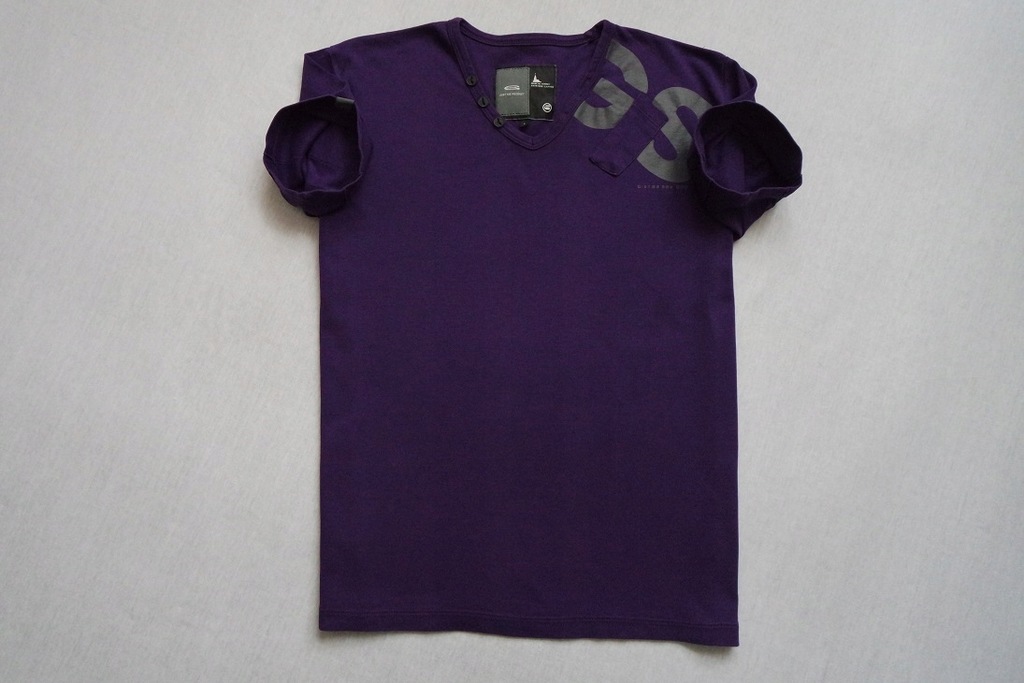 G-STAR RAW koszulka fioletowa t-shirt nadruk___M/L