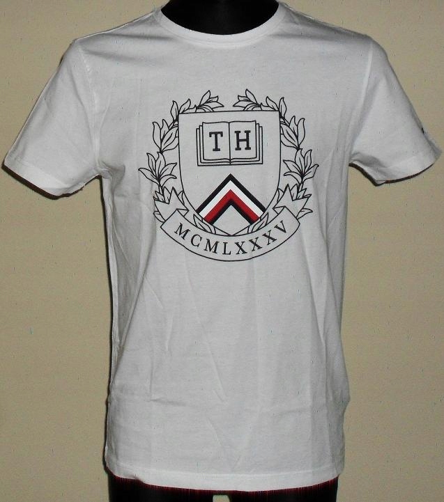 TOMMY HILFIGER t-shirt Tee biała koszulka - L