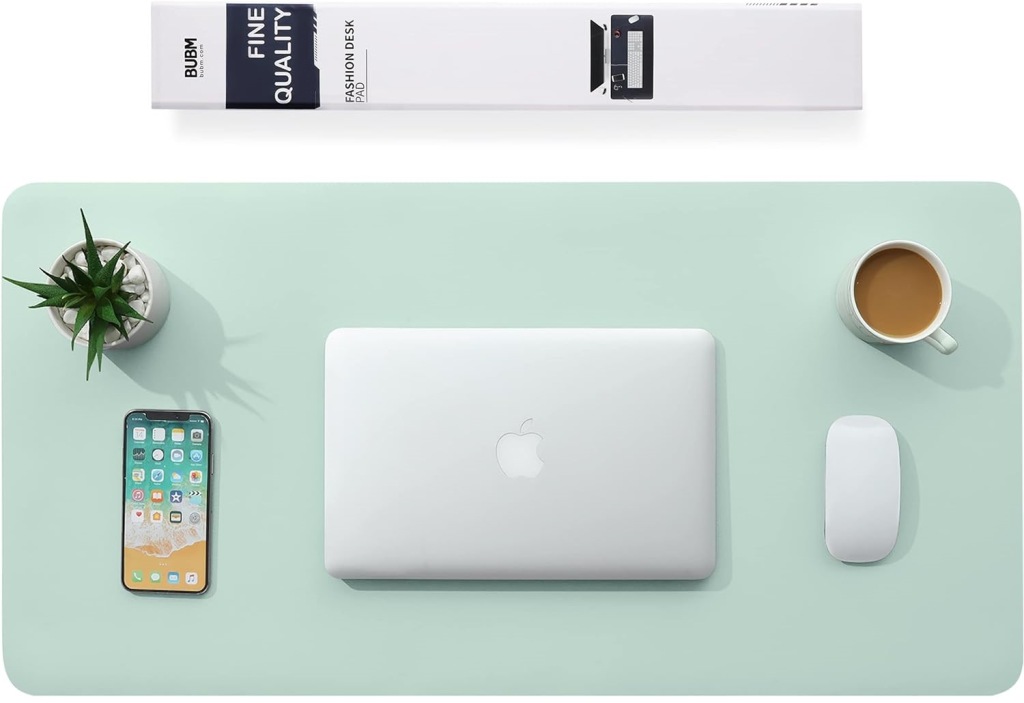 Mata na biurko skóra PU wodoodporna 80x40 cm miętowa BUBM