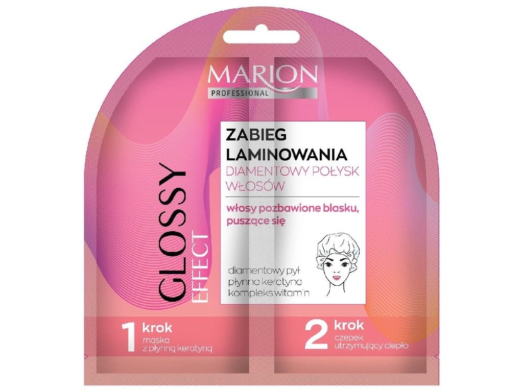 _ MARION_SET Professional Glossy Effect zabieg laminowania do włosów pozbaw