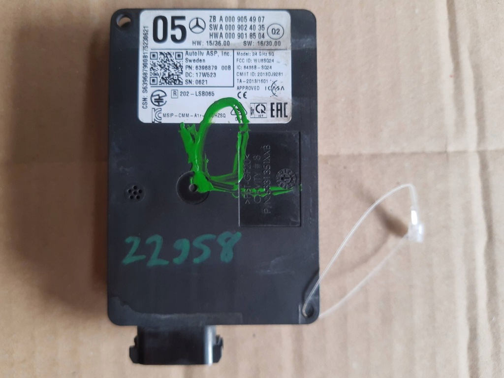 MERCEDES 176 246 117 156 205 218 166 253 RADAR CZUJNIK SENSOR A0009054907