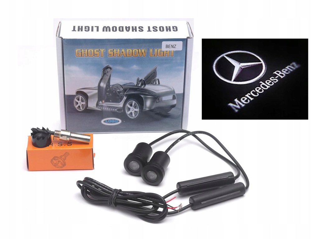 LED LOGO PROJEKTOR WSZYSTKIE MODELE MERCEDES A B C E G R S CL SL GL ML AMG