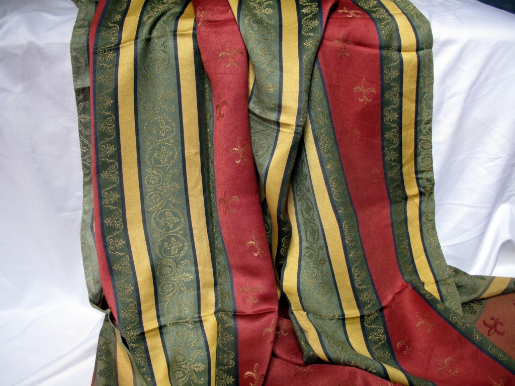 DUŻE ZASŁONY JEDWABNA LEJĄCA OBICIÓWKA GOBELINOWA PAŁACOWA