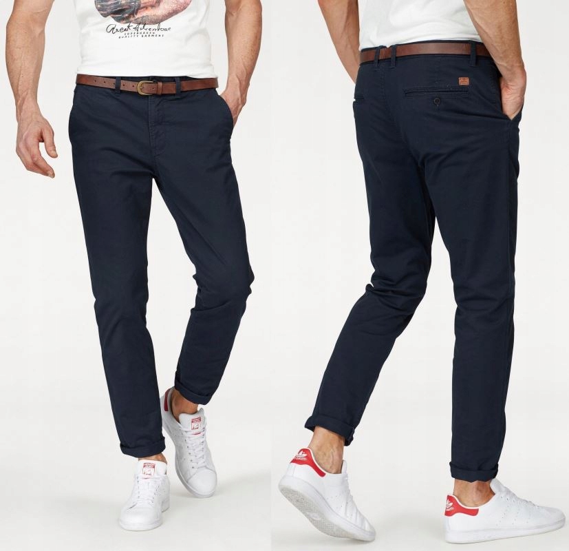 JACK&JONES GRANATOWE SPODNIE W34 L32