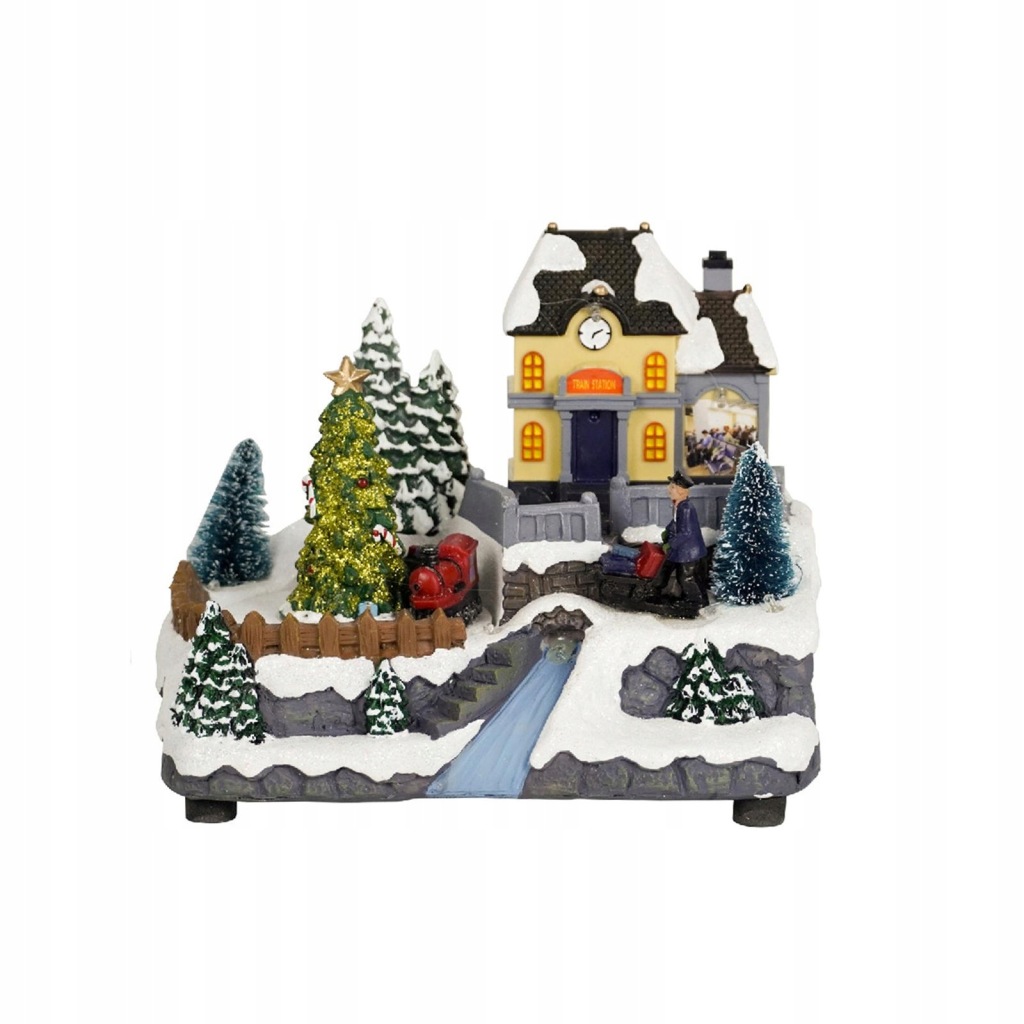 Xmas Village Festival House Table Centerpieces for Desktop Holiday Ornament