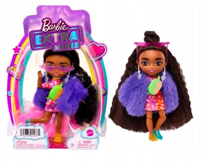 Lalka Barbie Extra Minis Sukienka wzór z posypką PREZENT NA ŚWIĘTA