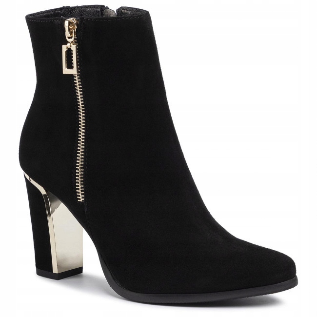 Eleganckie botki Lasocki rozm. 39 czarne zamsz