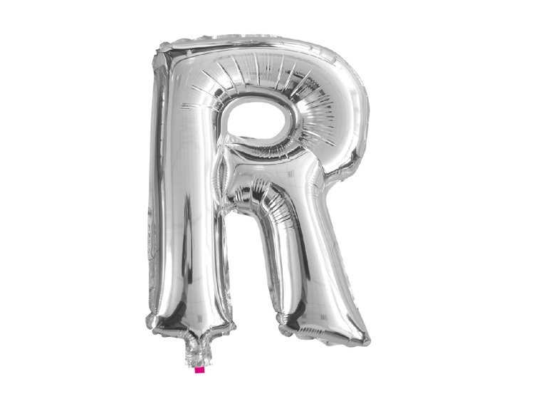 Balon Litera "R" 45,5cm (18") srebr