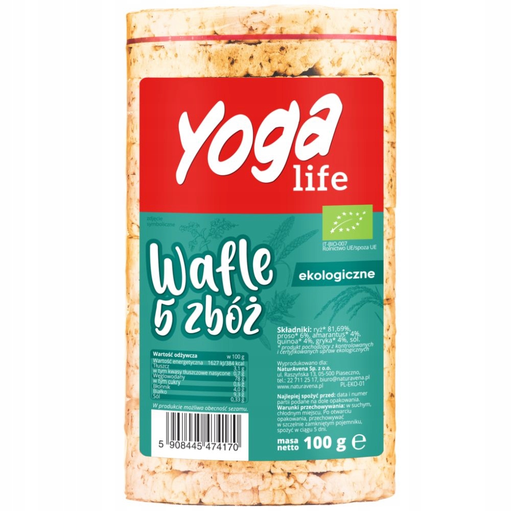 Wafle 5 Zbóż Bio 100g Yoga Life