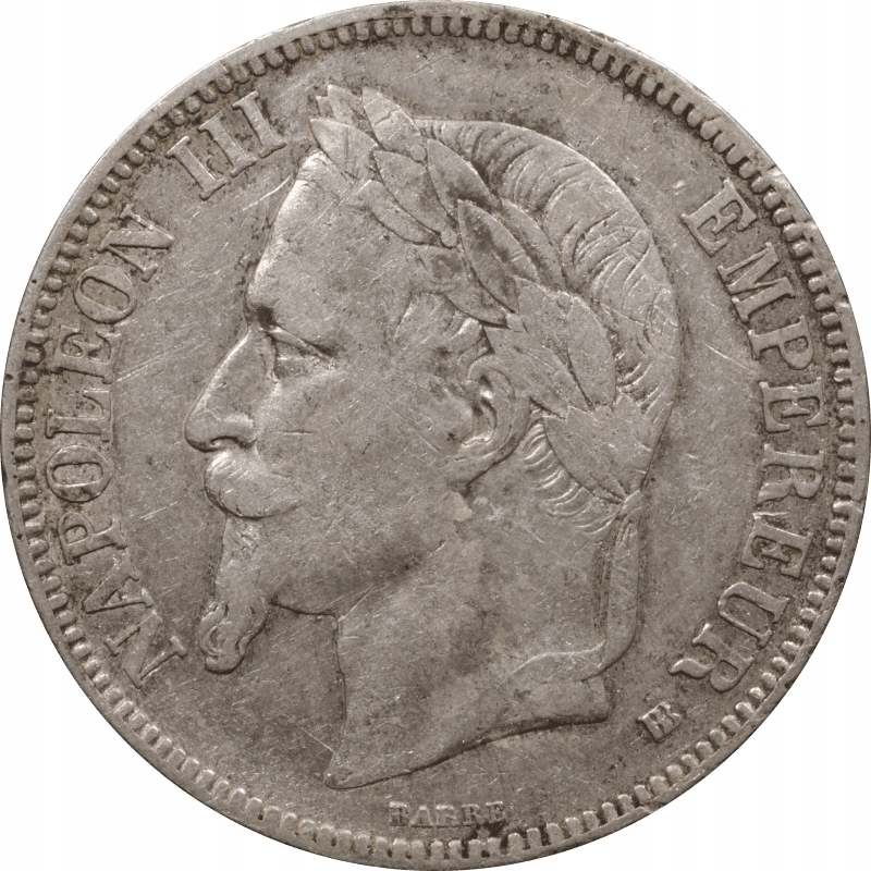 Nr 10551 - 5 franków 1867 BB Francja - Strasburg