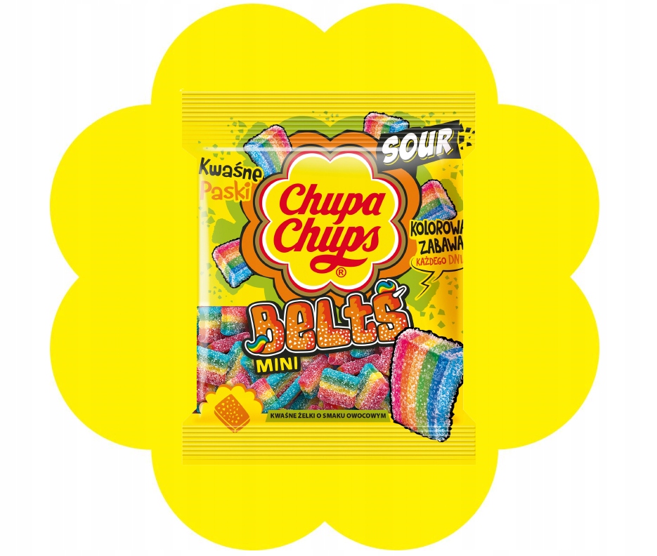 Zestaw żelków Chupa Chups żelki kwaśne Mini Belts owocowe