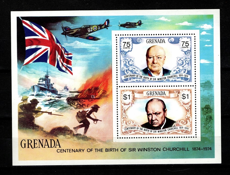 Grenada . Winston Churchill / 1974 r. ( czysty )