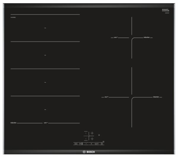 Płyta indukcyjna Bosch PXE675BB1E 4 Pola Czarny