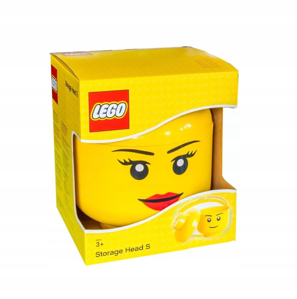POJEMNIK NA KLOCKI LEGO GŁOWA MAŁA DZIEWCZYNKA S
