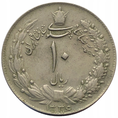 37074. Iran - 10 rialów - 1957 r.
