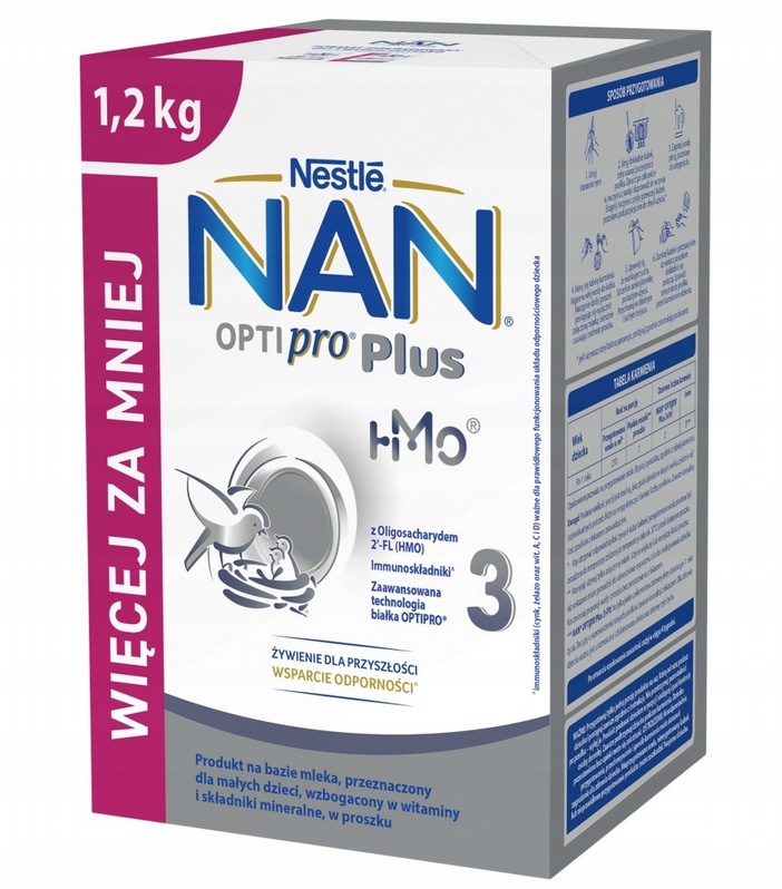 NAN OPTIPRO Plus 3 Produkt na bazie mleka 1,2 kg (2 x 600 g)
