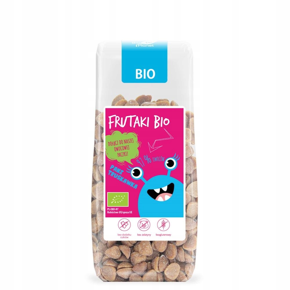 Żelki Pani Truskawka Bez Dodatku Cukru Bezglutenowe Bio 100g - Frutaki