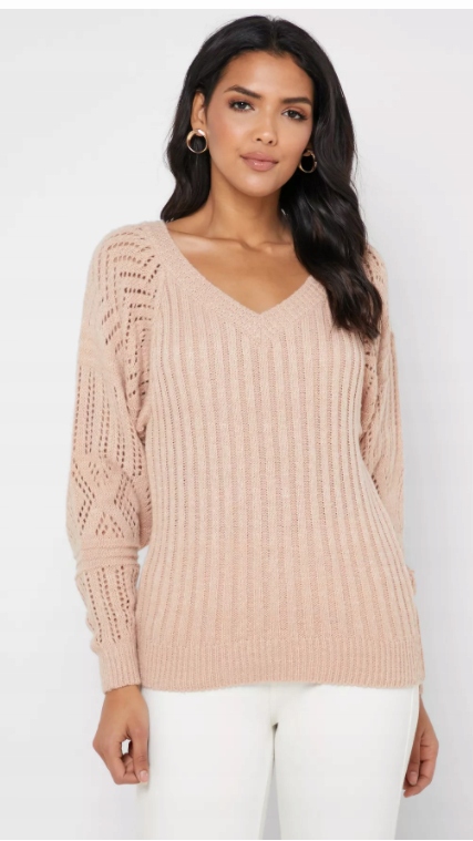 DOROTHY PERKINS SWETER DAMSKI BEŻOWY PROSTY 34 BSE