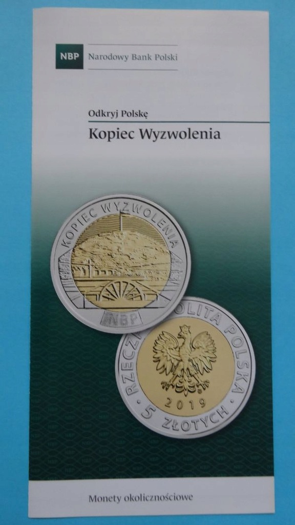 5 zł 2019 KOPIEC WYZWOLENIA-folder stan I