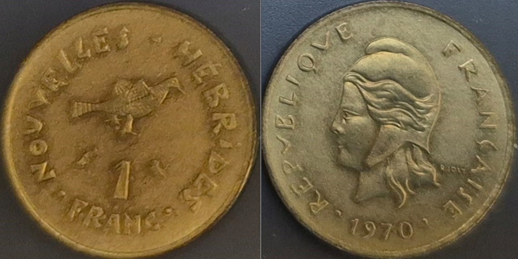 Nowe Hebrydy 1 frank 1970r. KM 4.1