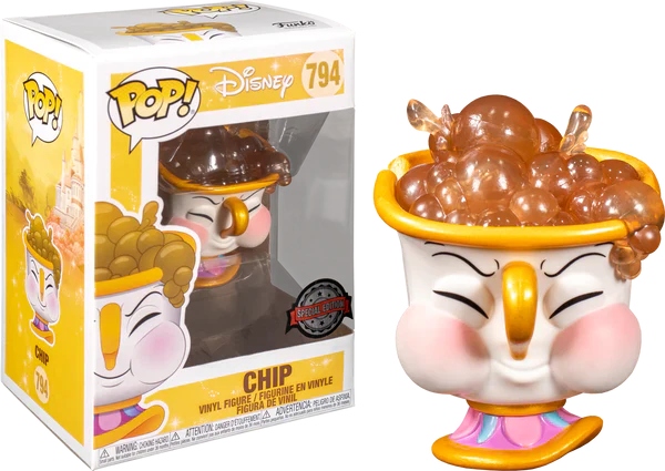 Funko POP! Beauty and the Beast (1991) Chip with Bubbles 794 Exclusive