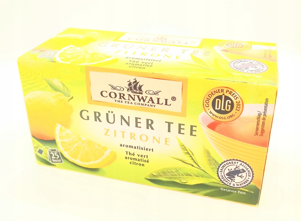 Cornwall Grüner Tee Zitrone. Herbata