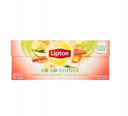 Lipton Go Go Ginger Herbatka owocowa, 20 torebek