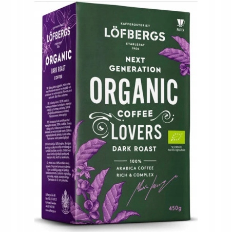 LÖFBERGS Organic Dark - Kawa mielona 450gr WYPRZEDAŻ